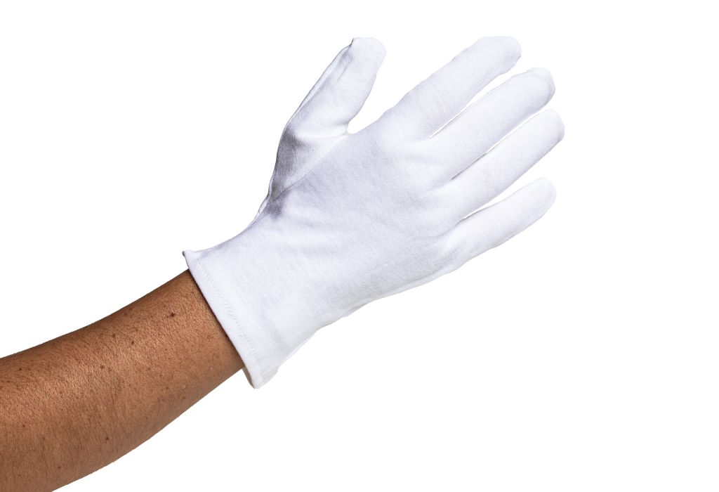 Guantes de algodón blanco